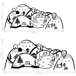 Wall Decor Mountain Black Big Size, Kids Room Wall Art, Nursery Decor, Wallpaper, Childrens Decals - thumbnail 2