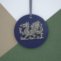Welsh Dragon Christmas Decoration - Y Ddraig Goch Tree Ornament Gift Lover - thumbnail 2