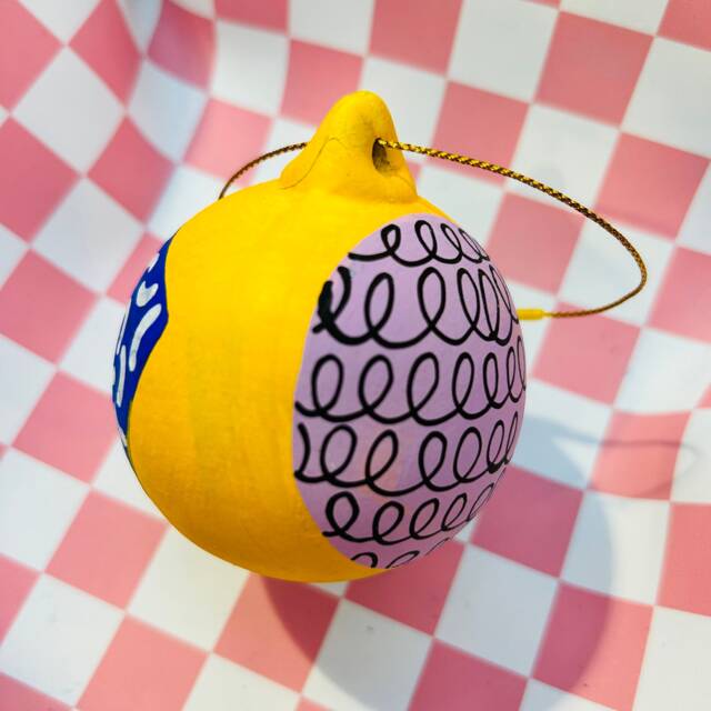 Colourful Hand Painted Ceramic Christmas Bauble - image 1