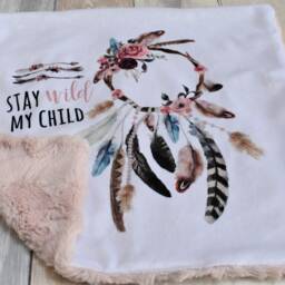 Dream Catcher Lovey - Boho Mini Baby Blanket Security Feather - thumbnail 4