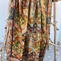 Premium Reversible Cotton Kantha Quilt Blanket - Handmade Vintage Patchwork Bed Cover - thumbnail 2