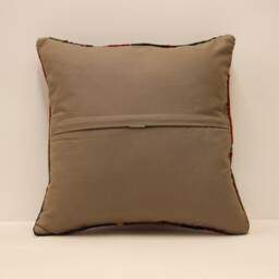 Handwoven Turkish Kilim Pillow, 16x16 Boho Throw Bohemian Pillow, Kilim Cushion Cover, Home Decor 4Kf-582 - thumbnail 4
