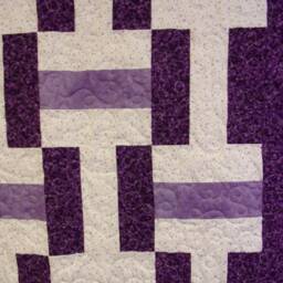 "Handmade Purple Fence Rail Quilt Lap Throw - 47"" X 65" - thumbnail 2