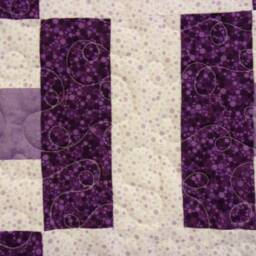 "Handmade Purple Fence Rail Quilt Lap Throw - 47"" X 65" - thumbnail 3