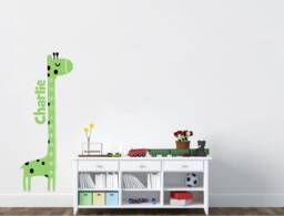 Personalised Giraffe Height Chart Wall Decal, For Kids, Custom Sticker, Growth Sticker