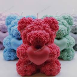 Valentine's Day Soy Wax Candle Set Rose Bear, I Love You, Heart Candles - thumbnail 2