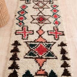 Moroccan Runner Rug 3x7 Ft, Vintage Berber Runner, Handwoven Wool Rug, Tribal Bohemian Hallway 80x207 cm - thumbnail 2