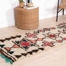 Moroccan Runner Rug 3x7 Ft, Vintage Berber Runner, Handwoven Wool Rug, Tribal Bohemian Hallway 80x207 cm - thumbnail 3