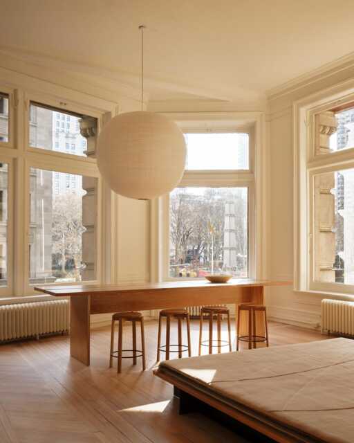 Large Linen Pendant Light For Dining Room - Japandi Ceiling Handmade Fabric Shade Margot - image 1