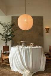 Handmade Linen Margot Pendant Light - Lampshade For Modern Japandi Home Decor - thumbnail 1