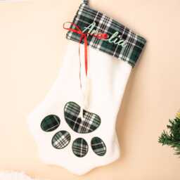 Personalized Pet Stockings, Custom Christmas Stocking, Dog Cat Paw Stocking, Holiday Stockings, Christmas Gift, 2025 Family Stocking, Xmas Decor - thumbnail 1