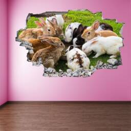 Cute Rabbits Wall Decal Sticker Mural Poster Print Art Kids Bedroom Home Decor Ev10 - thumbnail 2