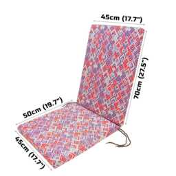 1Pc Water-Resistant High Back Chair Pad Firm Support Printed Outdoor Garden Seat With Removable Washable Cover - Chairs Not Included - thumbnail 2