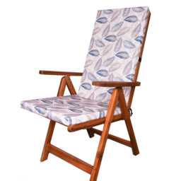 1Pc Water-Resistant High Back Chair Pad Firm Support Printed Outdoor Garden Seat With Removable Washable Cover - Chairs Not Included - thumbnail 3