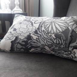 "Schumacher Chiang Mai Dragon Pillow Cover ""Smoke" - thumbnail 2