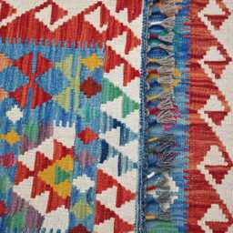 Multicolour Rug, Handmade Artisan Afghan Turkish Scandinavian Navajo Bohemian Flatweave Wool Kilim 152x99 cm - thumbnail 3