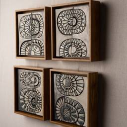 Extra Large Wall Art, Abstract Art - Made To Order Black & White Mod Blossoms - thumbnail 2