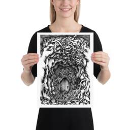 Woods, Print. Ink Drawing - Woodland Art Forest Nursery Decor - thumbnail 1