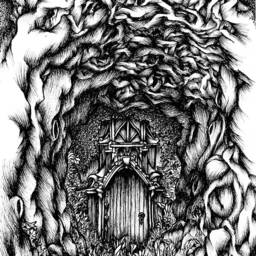 Woods, Print. Ink Drawing - Woodland Art Forest Nursery Decor - thumbnail 3
