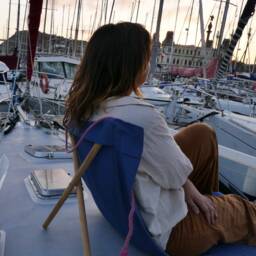 Yacht Lounger, Folding Deckchair, Beach Bed, Sun Seat, Floor Compact Sunbed For & Pool, Lounge Chair, Sunset - thumbnail 2