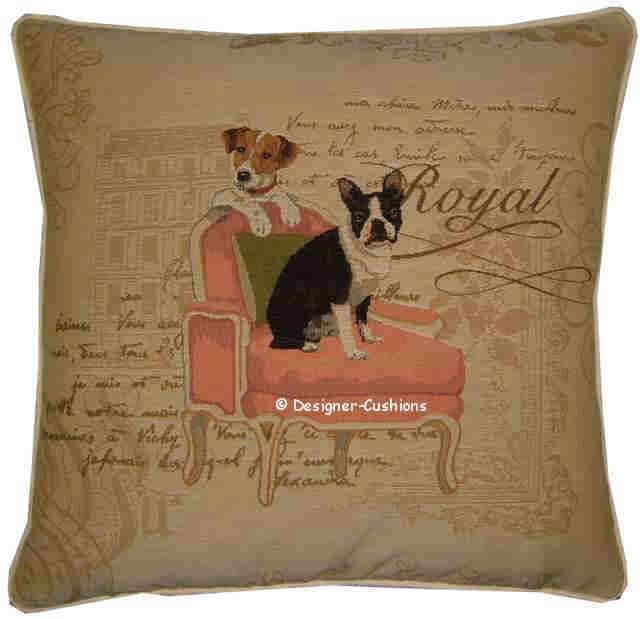 Boston Terrier & Jack Russell Tapestry Cushion Pillow Sham - image 1