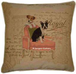 Boston Terrier & Jack Russell Tapestry Cushion Pillow Sham - thumbnail 1