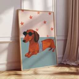 Dachshund Poster, Dog Wall Art, Sausage Print, Cute Pet Decor, Puppy Lover Gift, Posters - thumbnail 2