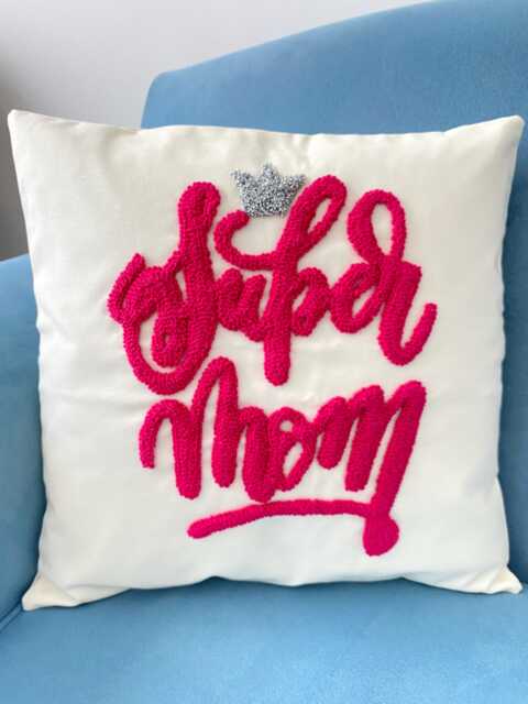 Personalized Punch Needle Pillow Case, For Mother's Day, Custom Name - image 1