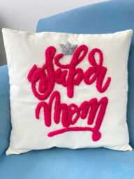 Personalized Punch Needle Pillow Case, For Mother's Day, Custom Name - thumbnail 1