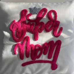 Personalized Punch Needle Pillow Case, For Mother's Day, Custom Name - thumbnail 4