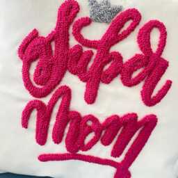 Personalized Punch Needle Pillow Case, For Mother's Day, Custom Name - thumbnail 3