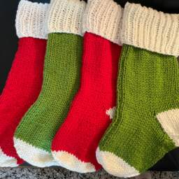 Personalized Chunky Knit Christmas Stocking 23 Inch, Red Or Green - thumbnail 2