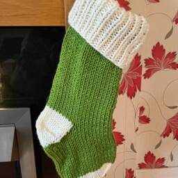 Personalized Chunky Knit Christmas Stocking 23 Inch, Red Or Green - thumbnail 3