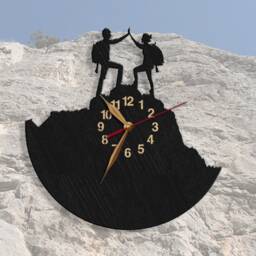 Pair Climbing Wall Clock Non-Ticking, Couple Of Lovers, Rock Hiking, Art Decor Large 12-18Inch - thumbnail 2