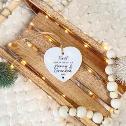 Personalised First Christmas As Grandparents Bauble - Grandparent Gifts Nanny Grandad Gift Ornament - thumbnail 2