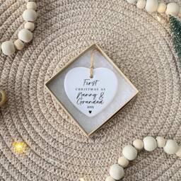 Personalised First Christmas As Grandparents Bauble - Grandparent Gifts Nanny Grandad Gift Ornament - thumbnail 1