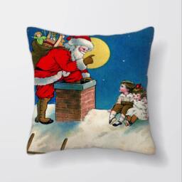 Vintage Santa Claus St Nick Christmas - Cushion Cover Case Or Stuffed With Insert