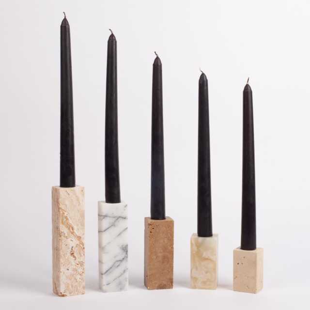Travertine & Onyx Candlestick Holder, Marble Natural Candle Mini Stone - image 1