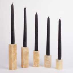 Travertine & Onyx Candlestick Holder, Marble Natural Candle Mini Stone - thumbnail 4