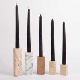 Travertine & Onyx Candlestick Holder, Marble Natural Candle Mini Stone - thumbnail 1