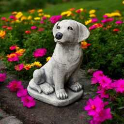 Concrete Labrador Statue Outdoor Guardian Dog Figurine Garden Puppy Sculpture Stone Yard Ornament Golden Retriever Lover Gift Lawn Decor