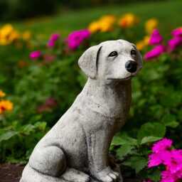 Concrete Labrador Statue Outdoor Guardian Dog Figurine Garden Puppy Sculpture Stone Yard Ornament Golden Retriever Lover Gift Lawn Decor - thumbnail 4