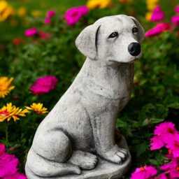 Concrete Labrador Statue Outdoor Guardian Dog Figurine Garden Puppy Sculpture Stone Yard Ornament Golden Retriever Lover Gift Lawn Decor - thumbnail 2