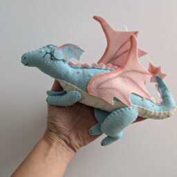 Felt Dragon Wall Hanging, Girls Decor, Baby Room, Mobile, Custom Shower Gift - thumbnail 2