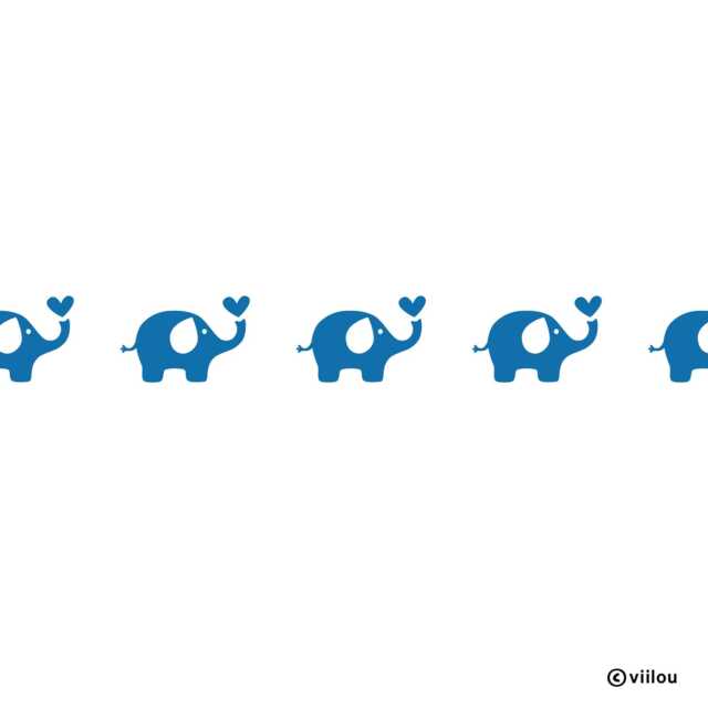 Wall Stickers Elephants Decals Borders Nursery Tattoos Animals Baby Room Illustration Elephant Children Decor Diy - image 1