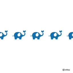 Wall Stickers Elephants Decals Borders Nursery Tattoos Animals Baby Room Illustration Elephant Children Decor Diy - thumbnail 1