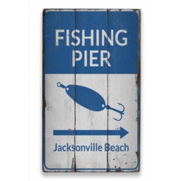 Fishing Pier Decor Sign, Wooden Signs, Surfing House Lifestyle, Ocean Decor, Sale Wall - Old Sign - thumbnail 2