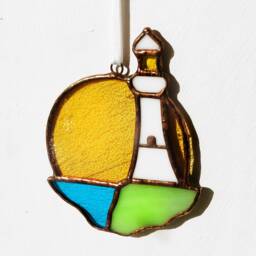 Lightouse Stained Glass Suncather Decoration Glass, Ornament, Window Decoration, Wall Hanging, Home Decor Gift - thumbnail 2