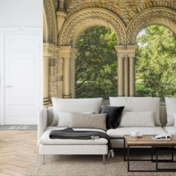 Stone Arch Garden View Wallpaper Mural - Peel & Stick Wall Decal - thumbnail 2