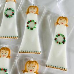 Fused Glass Christmas Angel Decoration, Cornish Fused Glass, Decoration, Cornwall - thumbnail 3